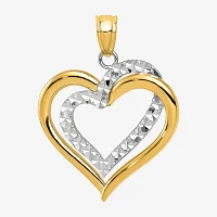 Womens 14K Two Tone Gold Heart Pendant