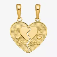 "I ❤ You" Womens 14K Gold Heart Pendant