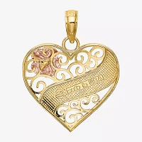 Womens 14K Two Tone Gold Heart Pendant