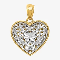 Womens 14K Two Tone Gold Heart Pendant