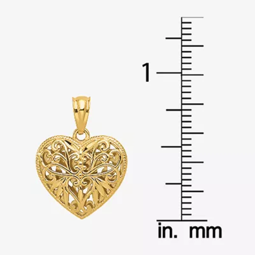 Womens 14K Two Tone Gold Heart Pendant