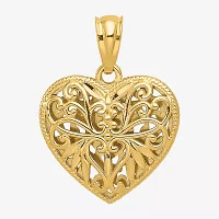 Womens 14K Two Tone Gold Heart Pendant