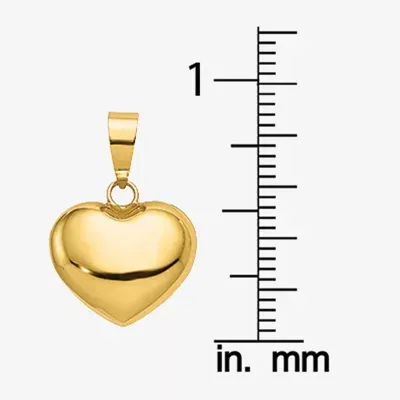 Hollow Womens 14K Gold Heart Pendant