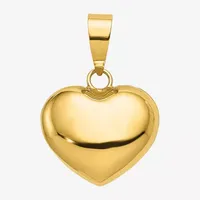 Hollow Womens 14K Gold Heart Pendant