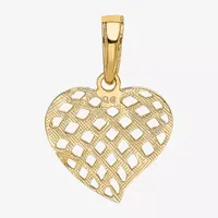 Womens 14K Gold Heart Charm