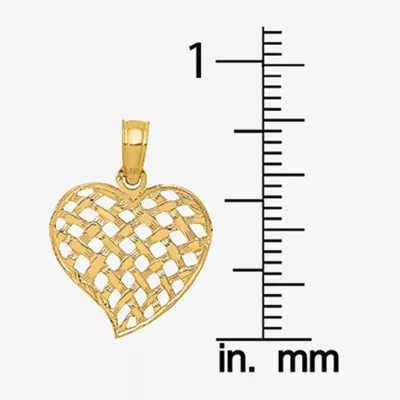 Womens 14K Gold Heart Charm