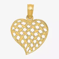 Womens 14K Gold Heart Charm