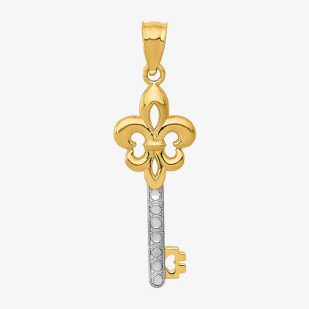 Womens 14K Gold Keys Charm