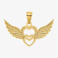 Womens 14K Gold Heart Charm