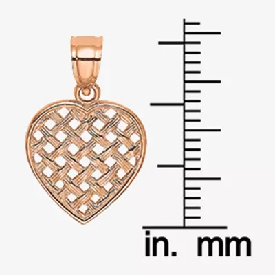 Womens 14K Rose Gold Heart Charm