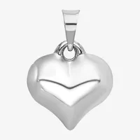 Womens 14K White Gold Heart Charm