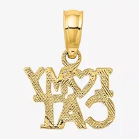 I Love My Cat" Womens 14K Gold Charm"