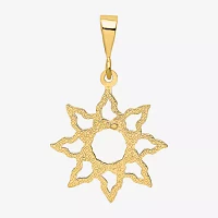 Womens 14K Gold Sunburst Charm