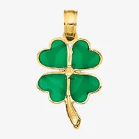 4-Leaf Clover Womens 14K Gold Clover Charm