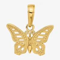 Womens 14K Gold Butterfly Pendant