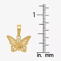 Womens 14K Gold Butterfly Pendant