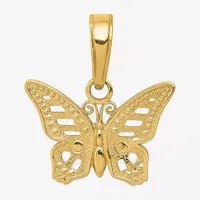 Womens 14K Gold Butterfly Pendant