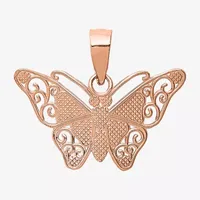 Womens 14K Rose Gold Butterfly Pendant