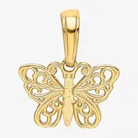 Womens 14K Gold Butterfly Pendant