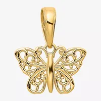 Womens 14K Gold Butterfly Pendant