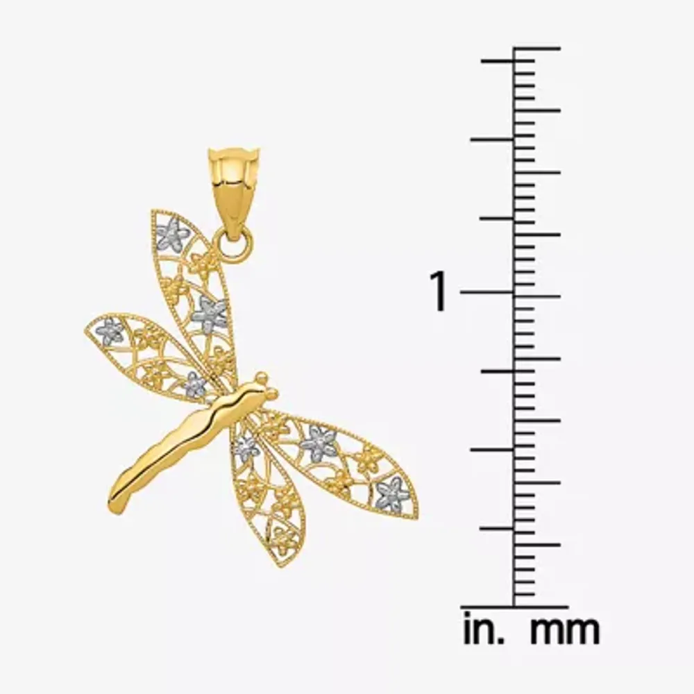 Dragonfly Womens 14K Gold Pendant