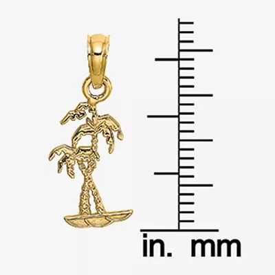 Palm Tree Womens 14K Gold Pendant