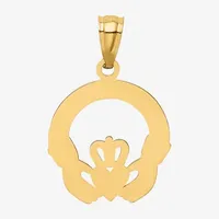 Womens 14K Gold Claddagh Pendant