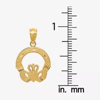 Womens 14K Gold Claddagh Pendant