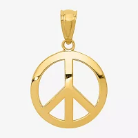 Peace Sign Womens 14K Gold Pendant