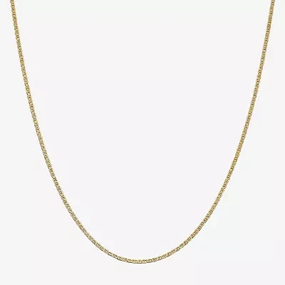14K Gold Inch Solid Mariner Chain Necklace