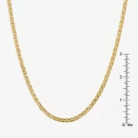 14K Gold Inch Semisolid Mariner Chain Necklace