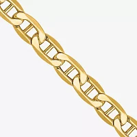 14K Gold 24 Inch Semisolid Mariner Chain Necklace