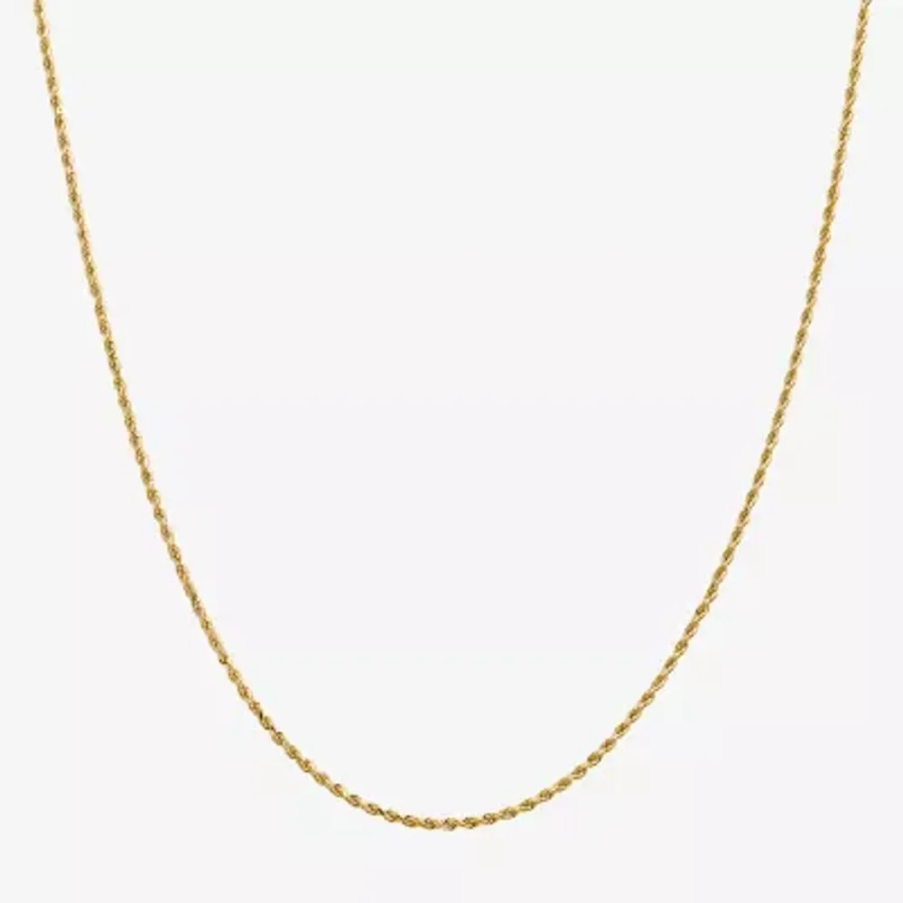 14K Gold Solid Rope Chain Necklace