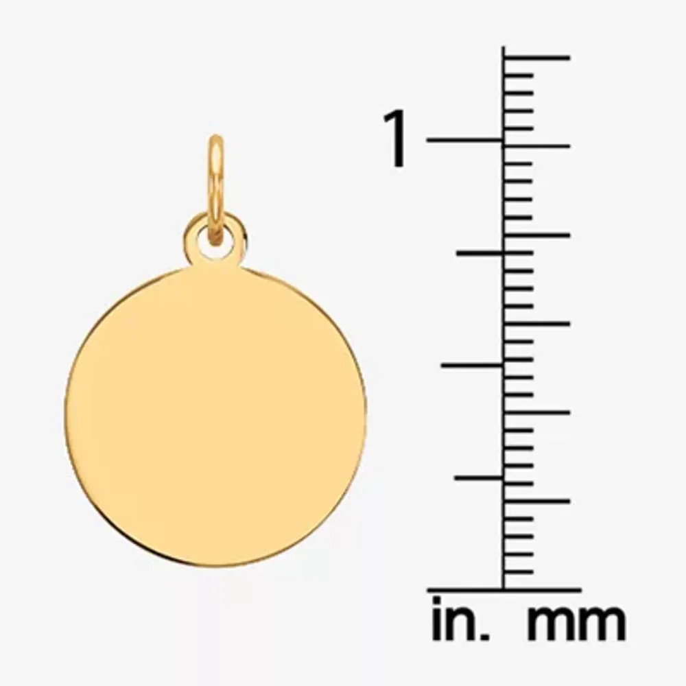 Womens 14K Gold Round Pendant