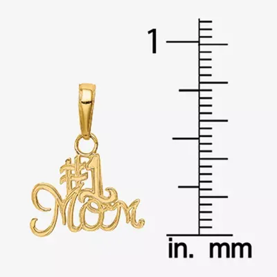 #1 Mom Womens 14K Gold Pendant