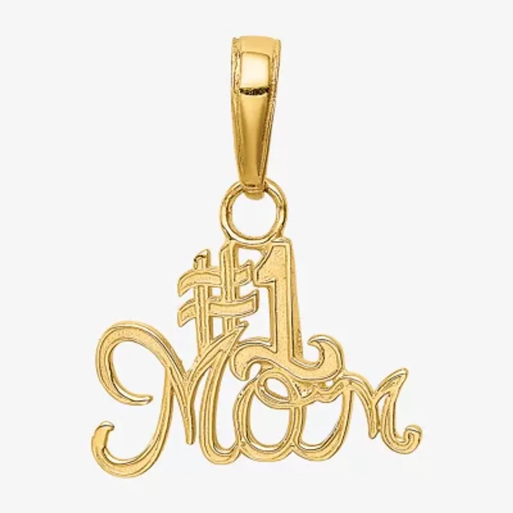 #1 Mom Womens 14K Gold Pendant