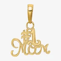 #1 Mom Womens 14K Gold Pendant
