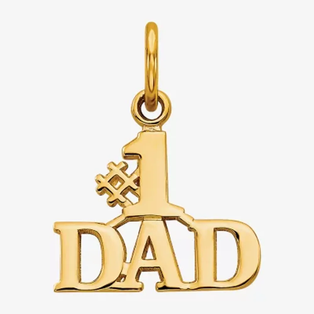 #1 Dad Mens 14K Gold Pendant