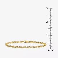 14K Gold 7 Inch Semisolid Rope Chain Bracelet