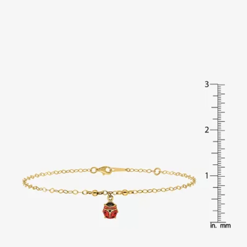 14K Gold 10 Inch Solid Link Ankle Bracelet