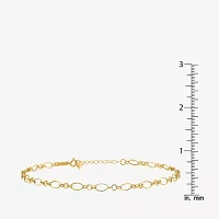 14K Gold 10 Inch Hollow Link Ankle Bracelet