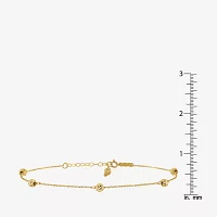 14K Gold 10 Inch Solid Bead Ankle Bracelet