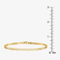 10K Gold Inch Solid Curb Chain Bracelet