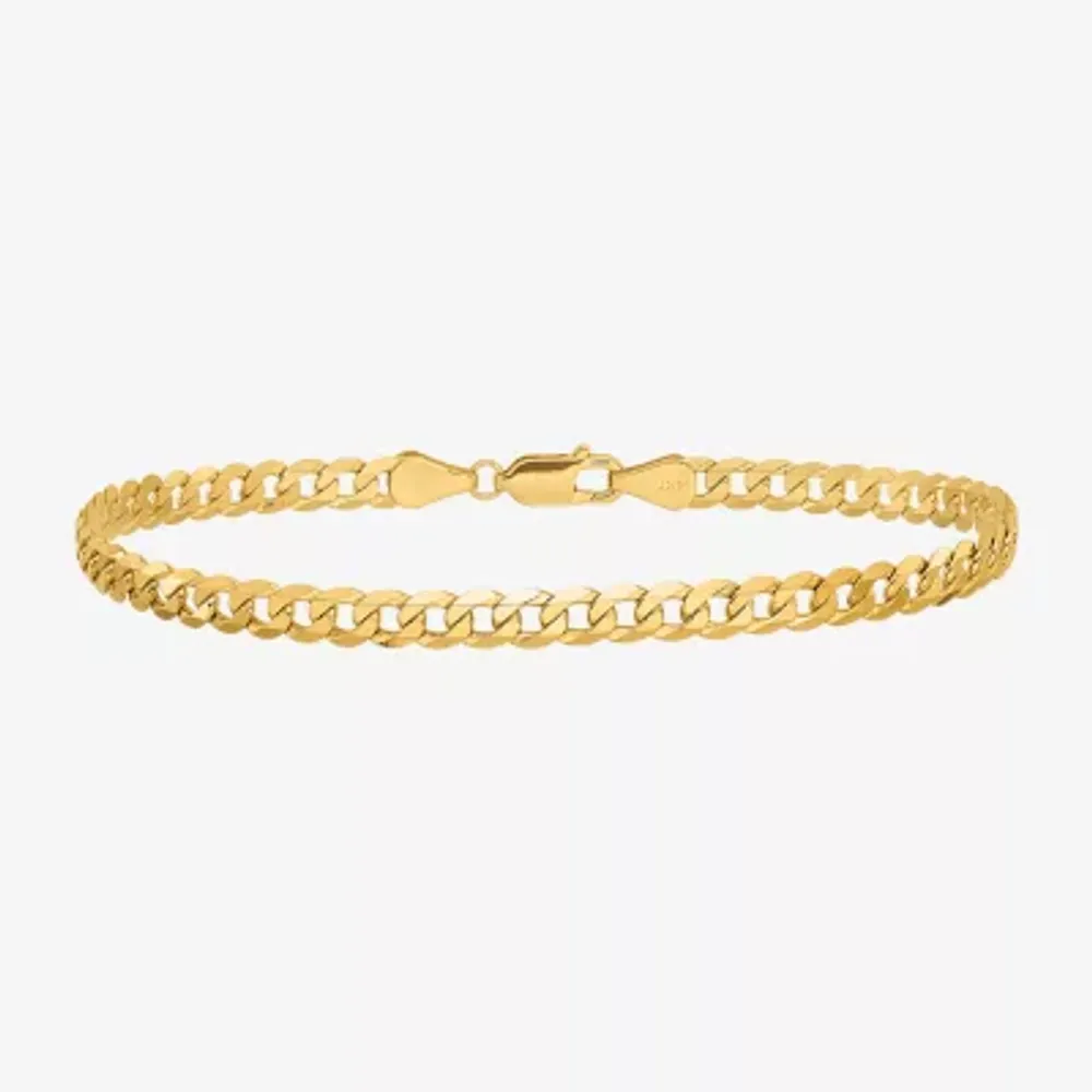 10K Gold Solid Curb Chain Bracelet