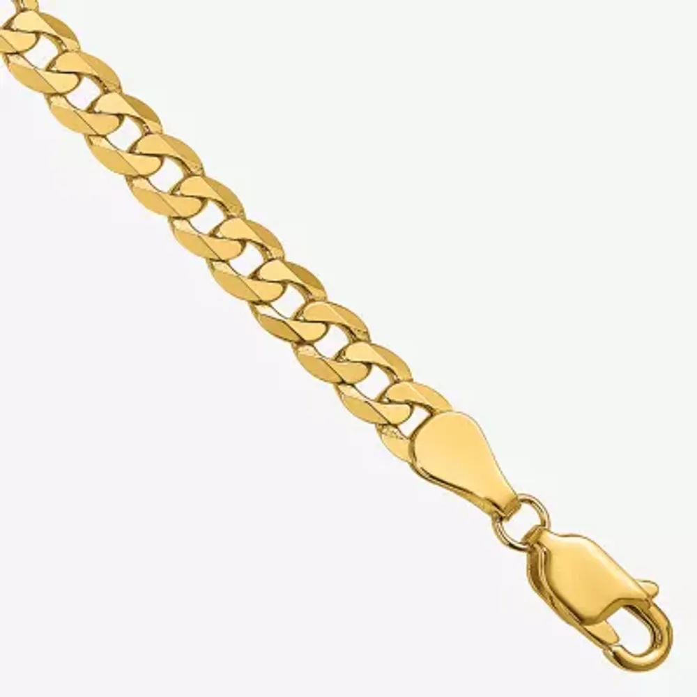 10K Gold Solid Curb Chain Bracelet