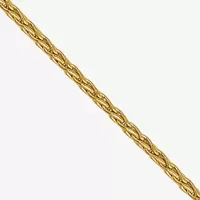 14K Gold Solid Wheat Chain Necklace