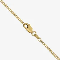 14K Gold Inch Solid Mariner Chain Necklace