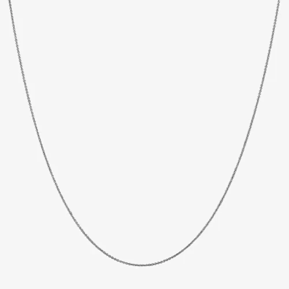 14K White Gold 14-24" Solid Cable Chain Necklace