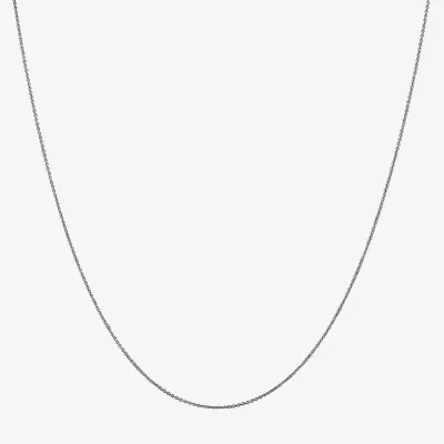 14K White Gold 14-24" Solid Cable Chain Necklace