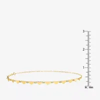 14K Gold Inch Solid Link Heart Ankle Bracelet